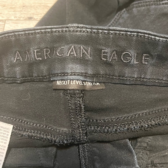 American Eagle Next Level Stretch Curvy Hi Rise Jegging Distressed Black 000Reg - Picture 11 of 13